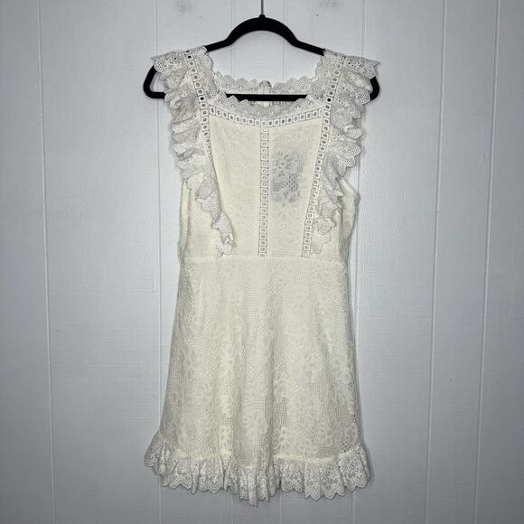 Fashion Nova Women’s Sweet Embrace Lace Mini Dress White Size Medium NWT - Picture 1 of 5